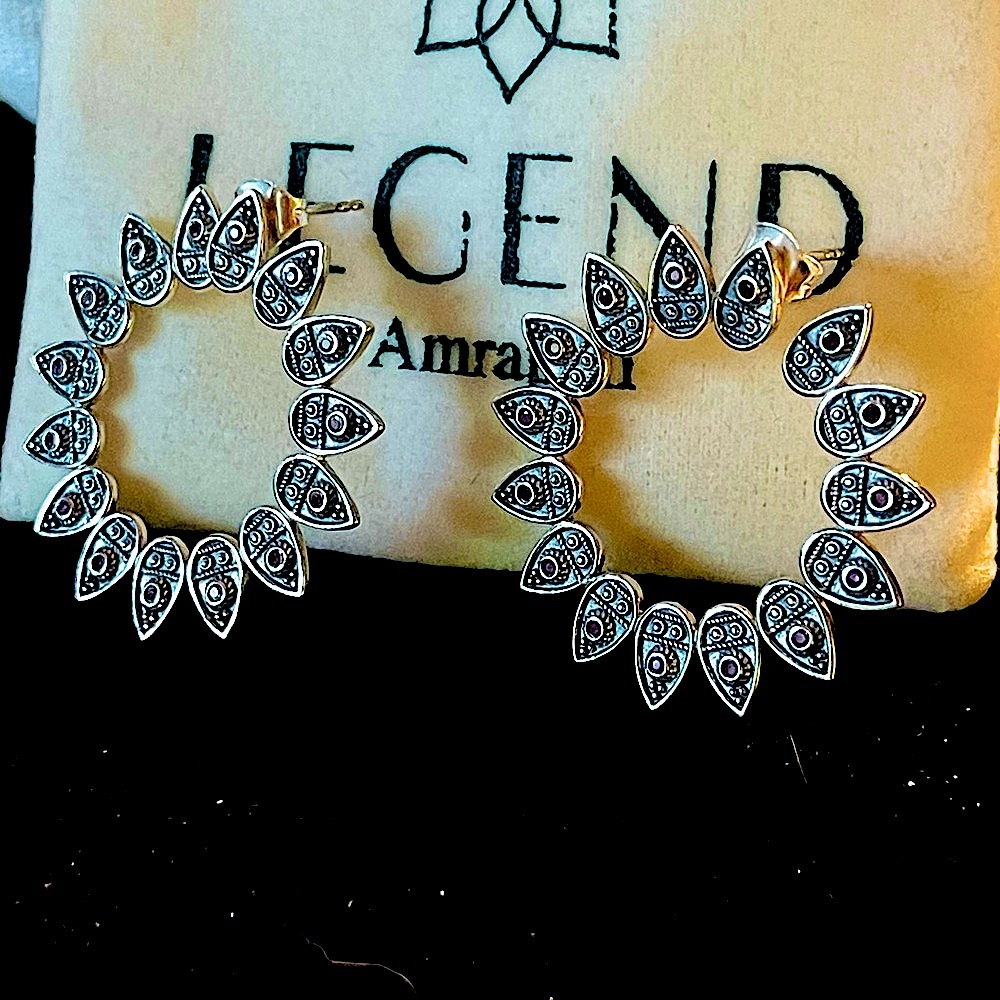 Burmese Ruby Earrings in Black Oxidized Sterling Silver 0.35 ctw